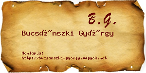 Bucsánszki György névjegykártya