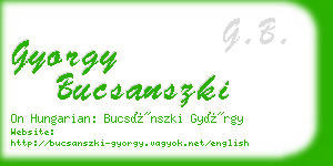 gyorgy bucsanszki business card
